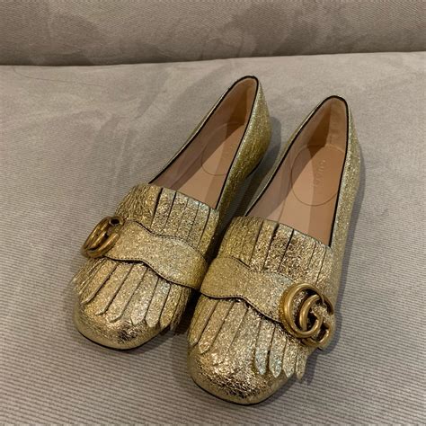 gucci marmont suede flats|Metallic Laminate Leather Mid.